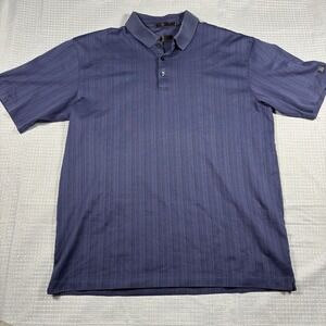 Tiger Woods Nike Shirt Mens Large Blue Purple Polo Dri Fit Golf Performance Prep
